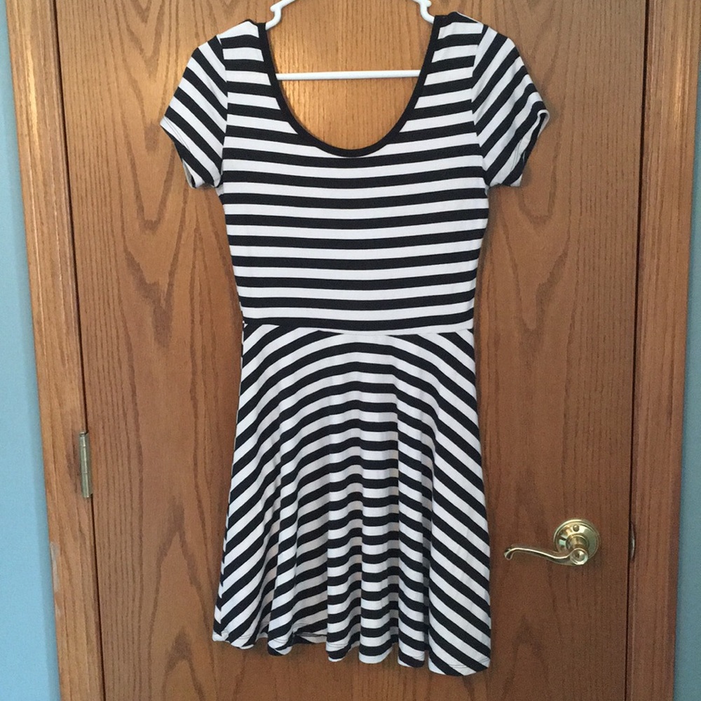 Black and white skater dress